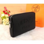 Imitation Hermes Grainy Leather Clutch H2152 Black VS02618