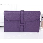 Imitation Hermes Jige Clutch Bag Calfskin Leather HQ864 Purple VS03825