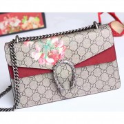 Imitation High Quality Gucci Dionysus GG Blooms Print Shoulder Bag Burgundy 400249 VS00996