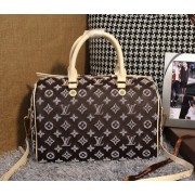 Imitation Louis Vuitton Embroider Leather Speedy Bandouliere 30 M40762 White VS02850