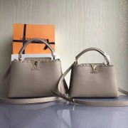 Imitation Louis Vuitton Taurillon Leather Capucines PM Grey M48864 VS03373