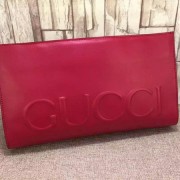 Imitation Luxury Gucci XL Leather Clutch 409382 Red VS08169