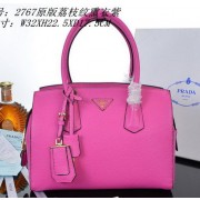Imitation Luxury PRADA Grainy Leather Tote Bag PBN2767 Rosy VS08322