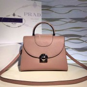 Imitation Prada Arcade Calf Leather Tote Bag Light Red 1BD060 VS06790