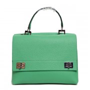 Imitation Prada Lux Double Satchel Bag BN2796 in Green Original Clemence Leather XZ VS07496