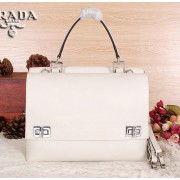 Imitation Prada Original Leather Tote Bags BN9005 White VS07149