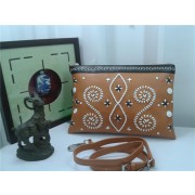 Imitation Prada Original Weave Calfskin Leather Shoulder Bag 825 in Apricot JJ VS00017