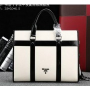 Imitation PRADA Saffiano Leather Business Briefcase 51661 White VS01263
