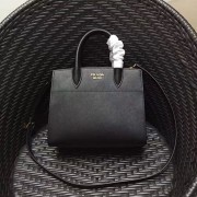 Imitation Prada Small Bibliotheque Saffiano Leather Bag Black 1BA050 VS00426