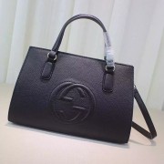 Imitation Top Gucci Soho Leather Top Handle Bag Black 431571 VS03279
