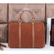 Knockoff 1:1 Gucci Suede Leather Medium Boston Bags 247205 Brown VS02971