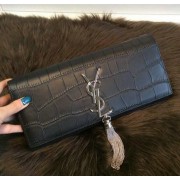 Knockoff 1:1 YSL Classic Monogramme Tassel Clutch Croco Y311212B Black VS07831