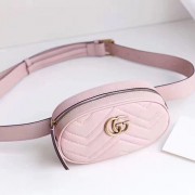 Knockoff Best Gucci GG Marmont Matelasse Leather Belt Bag Pink 476434 VS01152