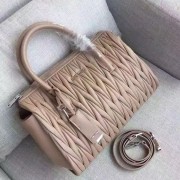 Knockoff Best Miu Miu Matelassse Nappa Leather Top Handle Bag Beige 5BB003 VS06396