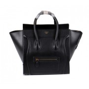 Knockoff Celine Luggage Mini Boston Tote Bags Calfskin Leather CL3308 Black VS02425