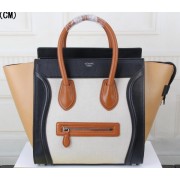 Knockoff Celine Luggage Mini Tote Bag Original Leather CTS3308 White&Black&Apricot VS06408