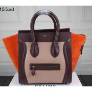 Knockoff Celine Luggage Mini Tote Bag Suede Leather Ci3308 Beige&Burgundy&Orange VS02747