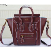 Knockoff Celine Luggage Nano Bag Original Leather CT3308S Burgundy VS02248