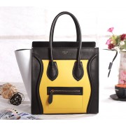 Knockoff Celine Mini Luggage 3308 in Yellow with Black and White Original Leather VS09890