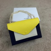 Knockoff Celine Pocket Handbag Seashell Smooth Calfskin 175383 Royal&White&Yellow VS02298