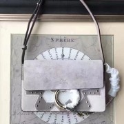 Knockoff Chloe Faye Small Smooth & Suede Calfskin Shoulder Bag Grey C301210 VS01184
