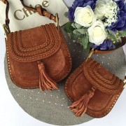 Knockoff Chloe Hudson Calfskin Shoulder Bag Tan 210710 VS05888