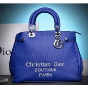 Knockoff Dior Shish Tote Bag Grainy Calfskin Leather D9691 Blue VS05166