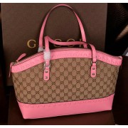 Knockoff Gucci Laidback Crafty Canvas Top Handle Bags 339002 Pink VS02803