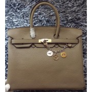 Knockoff Hermes Birkin 35CM Tote Bag Litchi Leather HB35GL Grey VS03403