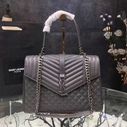 Knockoff High Quality Large Soft Envelope Monogram Saint Laurent Shoulder Bag Grey 436694 VS00402