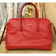 Knockoff miu miu Madras Goat Leather Tote Bag RL0099 Red VS05721