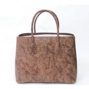 Knockoff Prada Croco Leather Tote Bag BN2761 Brown VS06456