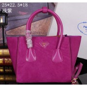 Knockoff Prada Nubuck Leather Tote Bag BN2625 Purple VS09605