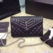 Knockoff Saint Laurent Monogram Chain Wallet In In Black Original Calfskin 437473 VS04188