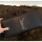 Knockoff YSL Classic Monogramme Tassel Clutch Croco Y311212A Black VS05523