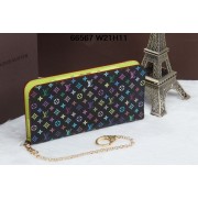Louis Vuitton Black Monogram Multicolore Insolite Wallet M66567 Green VS02809