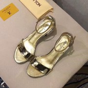 Louis Vuitton Calfskin Leather Sandals Gold L080202 VS06535