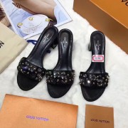 Louis Vuitton Calfskin Leather Slide Black L080201 VS01043