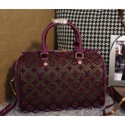 Louis Vuitton Embroider Leather Speedy Bandouliere 30 M40762 Purple VS03877