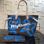 Louis Vuitton Monogram Canvas Neverfull MM Blue M40995 VS06617