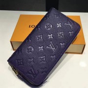 Louis Vuitton Monogram Empreinte Zippy Long Wallet Blue M60571 VS01844
