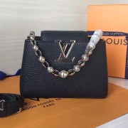 Louis Vuitton Taurillon Leather Capucines Mini Chain Noir M42935 Silver Hardware VS05787