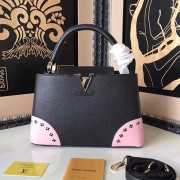 Louis Vuitton Taurillon Leather Capucines PM Black M48865 VS01639