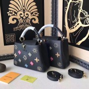 Louis Vuitton Taurillon Leather Capucines PM Black M54311 VS03261