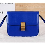 Luxury Celine Classic Box Small Flap Bag Calfskin C88007 Blue VS02170