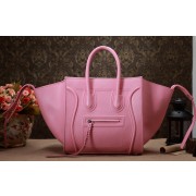Luxury Copy Celine Luggage Phantom Square Tote Bag 3341 in Cherry Pink Original Import Palm Skin Leather VS07097