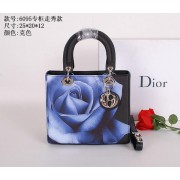 Luxury Dior Rose Leather Lady Dior Bag D6095 Black VS08393
