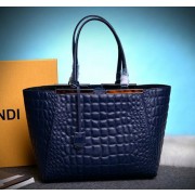 Luxury Fendi 2Jours Shoulder Bag Calfskin Leather F6640 Royal VS05088