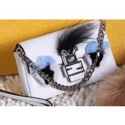 Luxury Fendi Baguette Bag Original Leather F80354 White VS02681