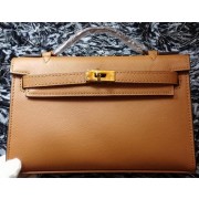 Luxury Hermes MINI Kelly 22cm Tote Bag Calf Leather K011 Wheat VS02553